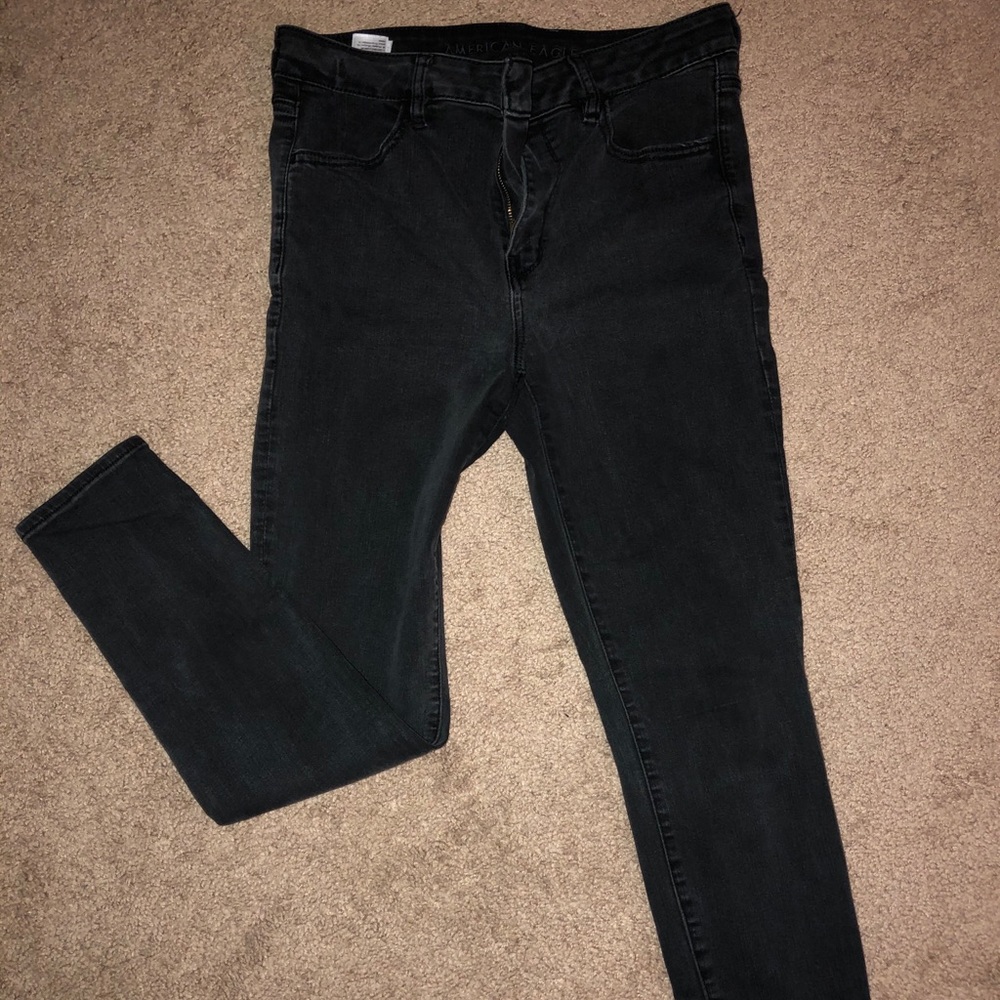 American Eagle High Rise Black Skinny Jean Size 12